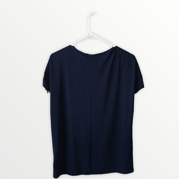 Tahari Black Top with Ruched Sleeves - Picture 2 of 10